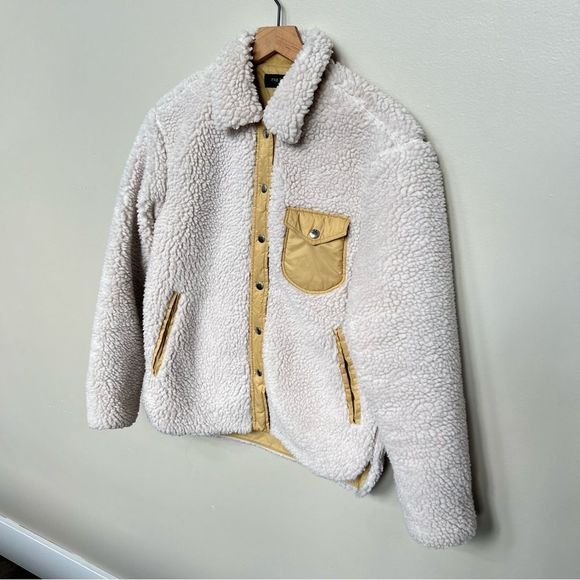 rag & bone Off-White and Tan Teddy Jacket - Picture 7 of 15